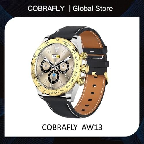 COBRAFLY AW13 Smart Watch 1.28inch Round Screen Business Style Long Standby Watch Heart Rate Monitor Fitness Tracker Custom Dial