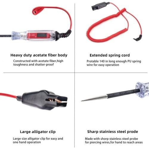 Large Size 3-48V Circuit Tester Test Car Automotive Low Voltage Tester
