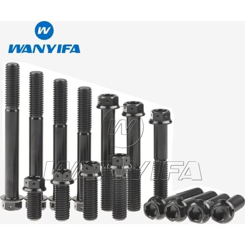 Wanyifa Titanium Ti Bolt M10x20~90mm Flange Inner Outer Hexagon Screws Pitch1.25/1.5mm for Motorcycle Caliper Modification