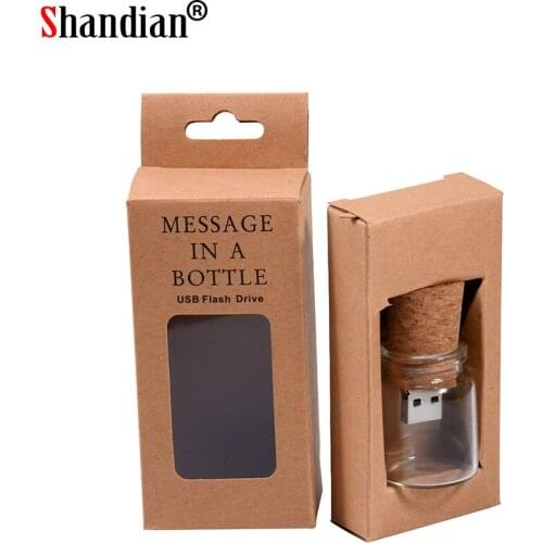 JASTER Stylish creative Drift bottle cork USB flash drive Photography pen drive 128GB Memory storage U disk USB 2.0 32GB 64GB