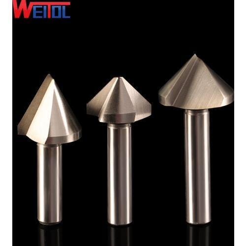 Weitol 12mm shank diameter 60 degree 90 degree V groove router bit HSS chamfer end mills CNC milling cutter engrave tools