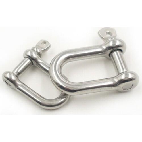 1PC 304 stainless steel D type shackle U type steel buckle chain buckle marine rigging lifting hook buckle M4-M20