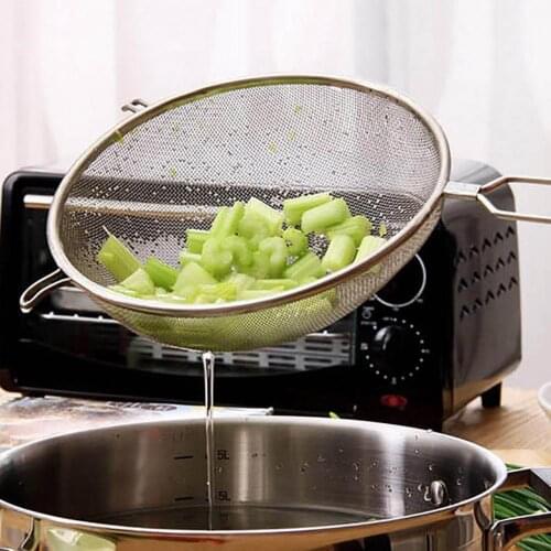 1pcs/set Stainless steel Wire Fine Mesh Oil Strainer Flour Colander Sieve Sifter Pastry Baking Tools kitchen accessories