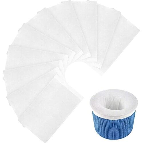 10pcs/Set Filter Storage Pool Skimmer Socks Nylon Swimming Pool Filter Socks For Baskets Skimmers White Pool Supply