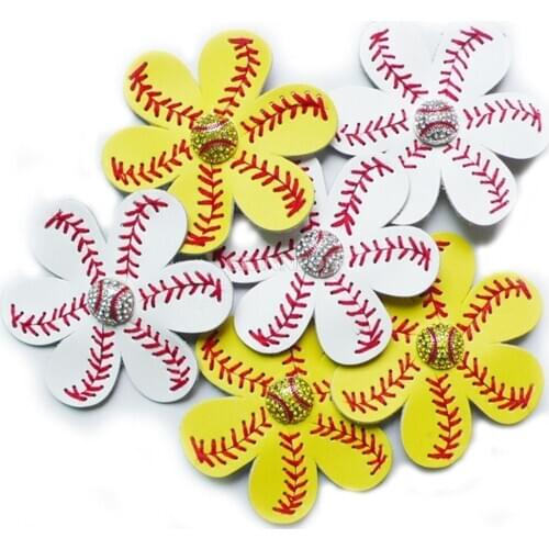 100Pcs/Lot Softball Flower Accessory And Hair clip,softball Hair bows,softball hairbow,baseball Hairbow