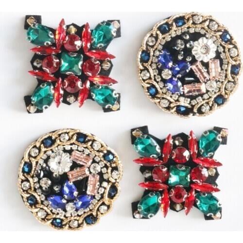 2pcs 4pcs Square Round Beaded Creative Decorative Clothing 3D Nail bead Patches at Coat Dress Pants Accessories