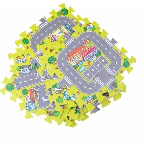 9Pcs Baby Child Toy Crawling Mat Traffic Route Pattern Baby Play Mat Baby Carpet Soft Floor Kids Baby Playmat Outdoor Carpet