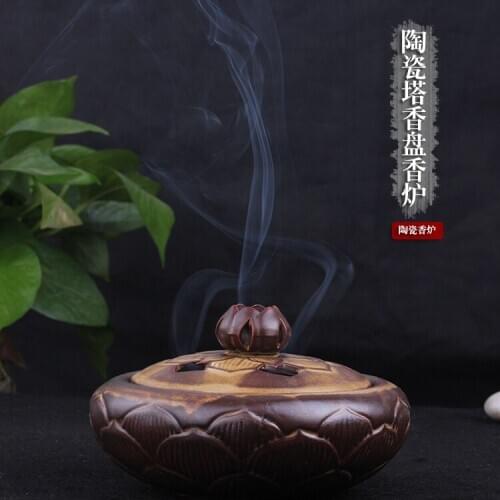 Fragrance incense altar room small household ceramic incense burners aromatherapy incense into the Lotus Buddha incense