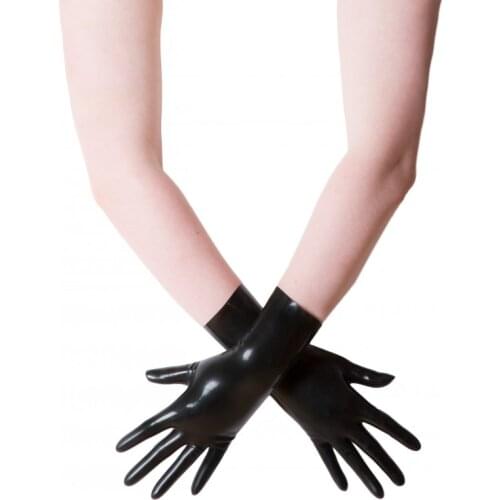 Free shipping !!! Latex Gloves Unisex Short Gloves Mittens Latex Rubber Wrist Gloves Fetish Costume Female Gloves