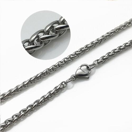 Stainless Steel Men Twist Link Necklace Chain High Quality Link Chain Necklaces 3 4 5 6mm 20-35'' Never Fade