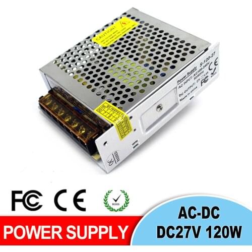 DC27V 4.4A 120W Switching Power Supply Transformer 110V220V AC DC27V SMPS for LED Strip Light Module Display 3D Printer CNC CCTV