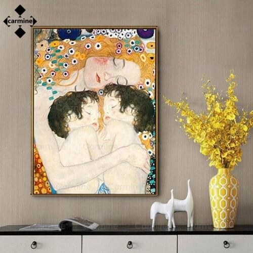 Mother and Child Canvas Picture Klimt Oil Painting Print On Canvas Abstract Wall Art Poster and Print for Living Room Decoration