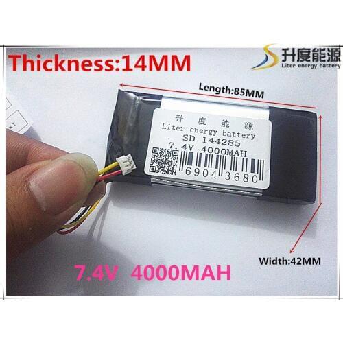 7.4V,4000mAH,[144285] Polymer lithium ion / Li-ion battery for POWER BANK;tablet pc,mp3,mp4,cell phone,speaker