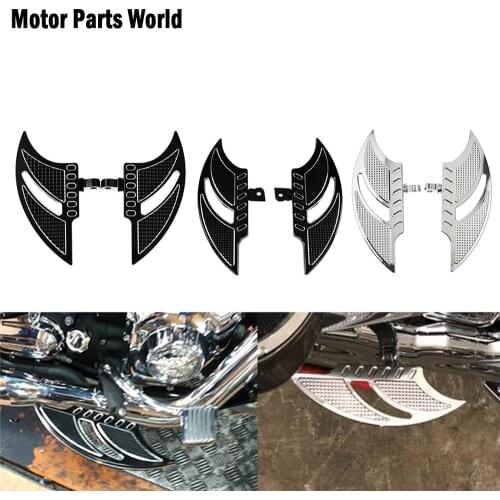 Motorcycle Floorboards Foot Pegs Footrest Pedals Black/Chrome For Harley Sportster XL883 XL1200 Touring Softail Dyna Street Bob