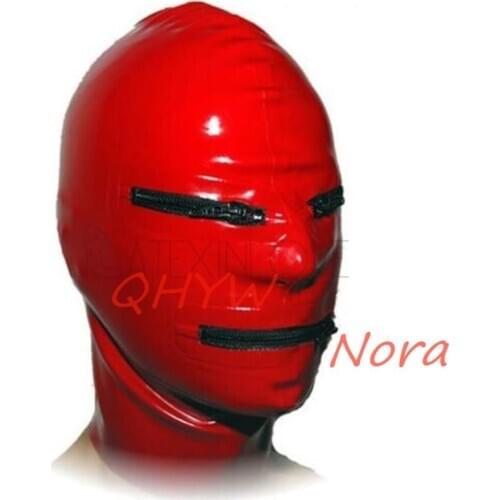 Natural Latex Man Mask Hood with Eyes Zipper and Mouth Zippers Cosplay Costumes Anime Cosplay