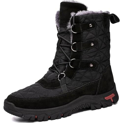2021 Genuine Leather Men Boots Super Warm Snow Boots Men Mid-Calf Outdoor Men Winter Boots Keep Warm High Boots Men botas hombre