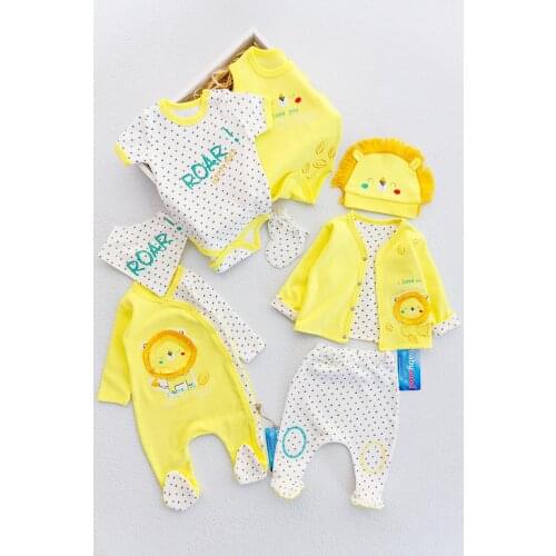 Yellow Lion Baby Theme 8 Piece Baby Boy Hospital Outlet Baby Set