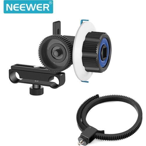Neewer Follow Focus with Gear Ring Belt for Canon/Nikon/Sony/Other DSLR Camcorder DV Video Fits 15mm Rod Film Making System