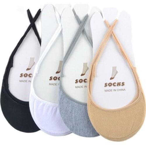 New Shallow Mouth Thin Half Palm Socks Sling Without Heel Boat Socks Female Elastic Band Non-Slip Invisible Socks