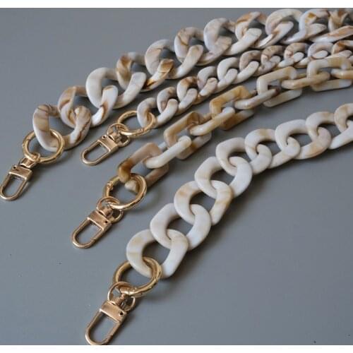 New Fashion Woman Bag Accessory Detachable Parts Replacement Chain Beige Resin Luxury Strap Women Acrylic Shoulder Handle Chain