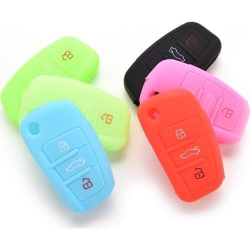 Brand New 2019 FIT for AUDI A2 A3 A4 A6 TT Q7 R8 SILICONE FLIP KEY REMOTE HOLDER CASE COVER FOB