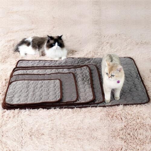 Dog Cooling Mat Pet Cat Chilly Summer Cool Bed Pad Cushion Indoor Seat Ice Silk Mats Pets Cat Dogs Cooling Blanket Seat Mat S-XL