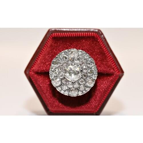 Antique Victorian Time Style 14k Gold New Hand Made Natural Rose Cut Diamond And Diamond Decorated Amazing Strong Ring