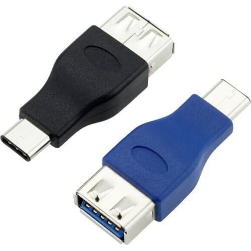 Support 5V 3A High Power USB-C USB 3.1 Type C Type-C to USB 3.0 Female OTG Adapter Connector Adaptor SuperSpeed Black or Blue