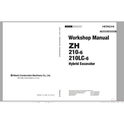 Hitachi Full ExcavatorShop Manual Set 2019