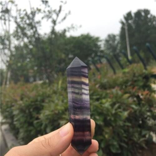Special offer! 1pcs natural rainbow fluorite stone wand point healing crystal as gift for home&party decoration