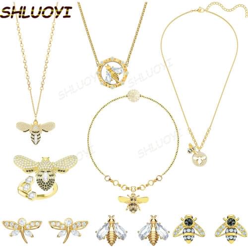 2020 fashion jewelry swa1: 1 exquisite gorgeous dazzling bee crystal womens Pendant Necklace Charm series