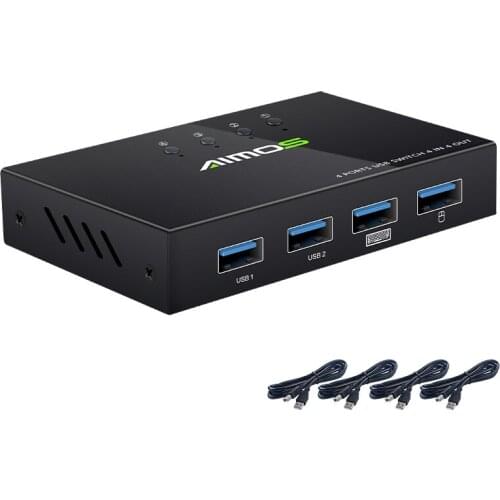 USB 2.0 Switch KVM Switcher Splitter Box for 4 PC Sharing Printer Keyboard Mouse KVM 4K HDMI Switch Box Video Display