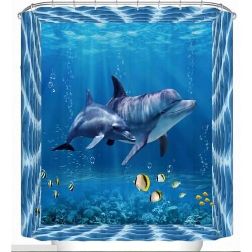 3D Bohemian Elephant Shower Curtain Bathroom Waterproof Mildewproof Polyester Fabric With 16 Hooks