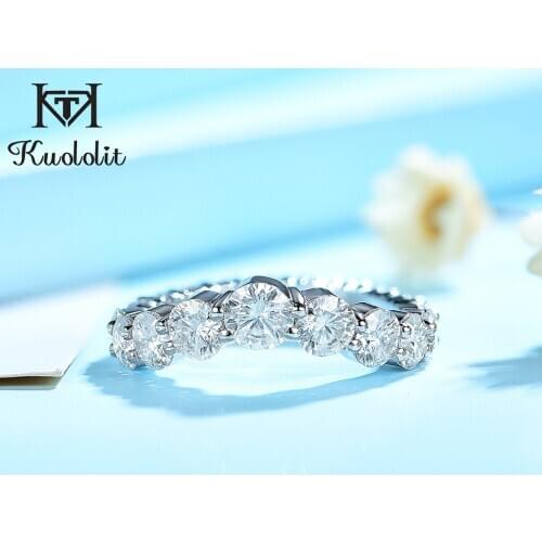 Kuololit 585 10K 14K White Yellow Rose Gold Moissanite Ring For women Lady lab diamonds ring for Engagement Anniversary gifts