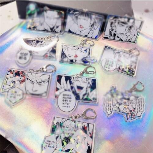 1pcs JoJos Bizarre Adventure Printed Pendant Keyring Anime Cartoon Cosplay Prop for Bag Decor Keychain for Boy Girl Gift