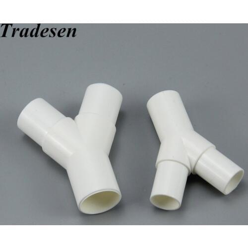 1pcs PVC Tradesen 16mm/20mm plastic Y-Shaped three-way Fork Water pipe Y Tee Connector Aquarium Connector UPVC Pipe Adapter