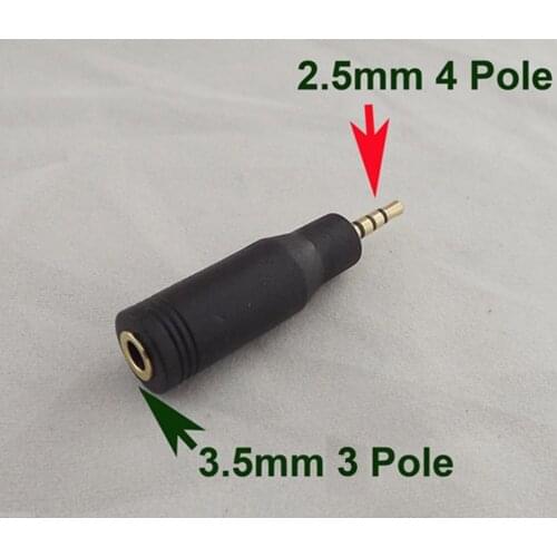 10pcs 2.5mm 4 Pole Male Stereo To 3.5mm 1/8" 3 Pole Female Audio Adapter Converter