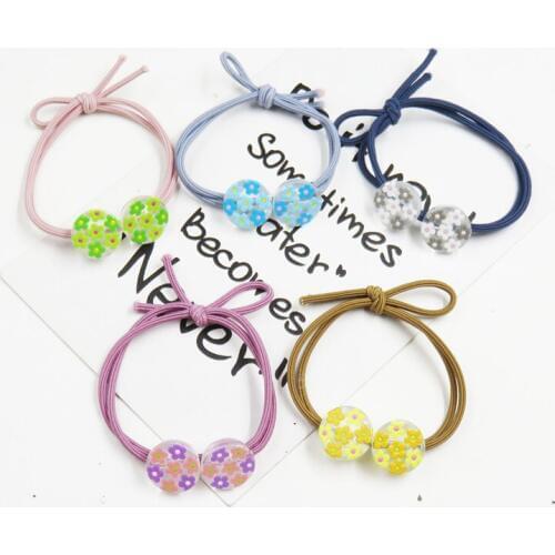 10PCS/LOT Lovely Flower Candy Color Elastic Hair Bands For Women Creative Headband Scrunchy Kid Turban Hair Accessories For Girl