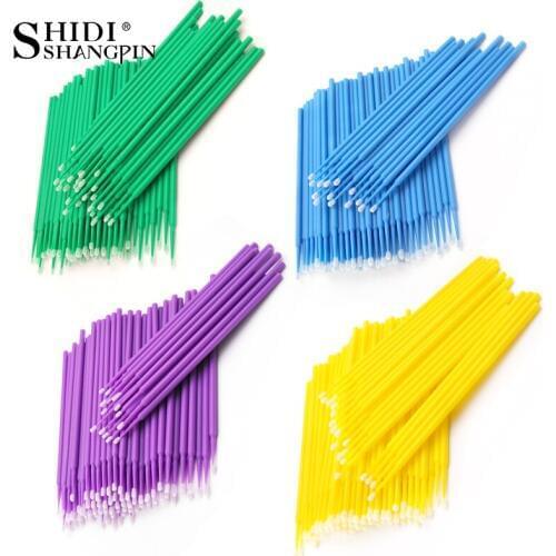 100pcs/bag Disposable Eyelash Extension Tools Individual lashes Applicators Mascara Brush Lash Extensions Cotton Swab