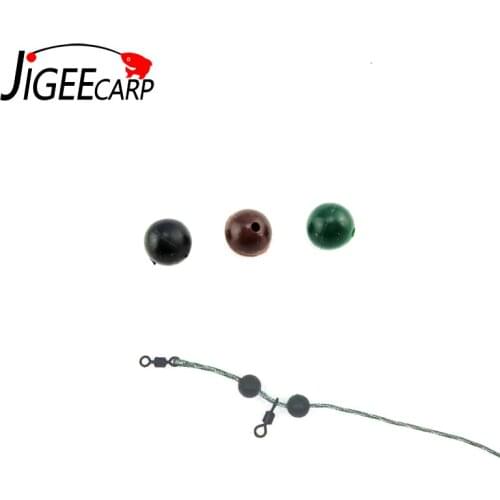 JIGEECARP 100PCS Fishing Soft Rubber Round Shock Beads Carp Fishing Bore Beads for Chod Rig Helicopter Rigs Fishing Accessoirs