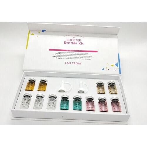 12pcs/set Booster Starter Kit Ampoule Mix Shades Skin Brighten Whitening Dermawhite Treatment Stem Cell MTS BB Foundation Glow