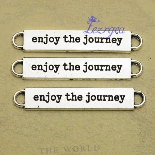 15pcs/lot--49x8mm, Enjoy The Journey chams, Antique silver plated Enjoy The Journey charms,DIY supplies, Jewelry accessories
