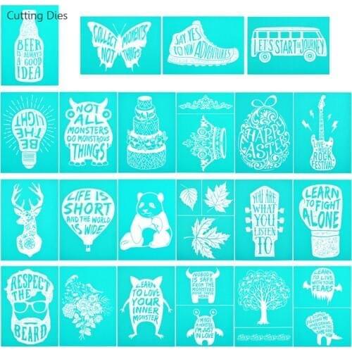 2019 Leaves Shoes Self-Adhesive Silk Screen Printing Stencil Mesh Transfer For Garment Pillow Home Decor