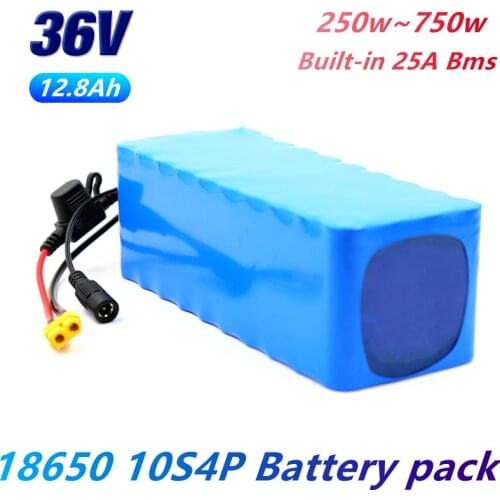 36V 12.8Ah Built-in bms Lithium Battery Pack 10s4p 18650 3200mAh 750W 500W 450W 350w Ebike Electric Car Bicycle Motor Scooter