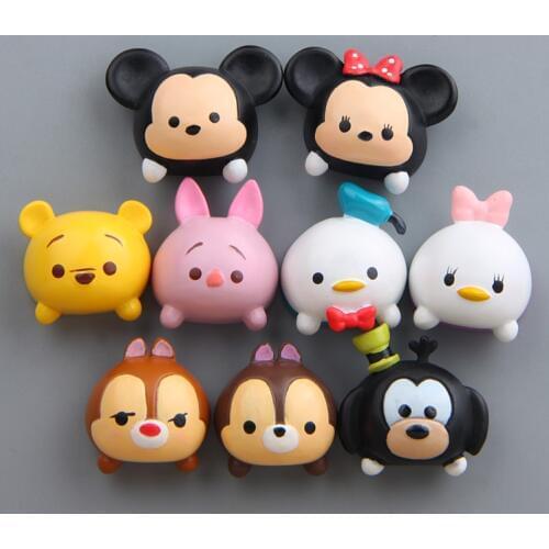 6 pieces / lot)Cartoon head type Mickey Minnevini Bear three-dimensional refrigerator stickers