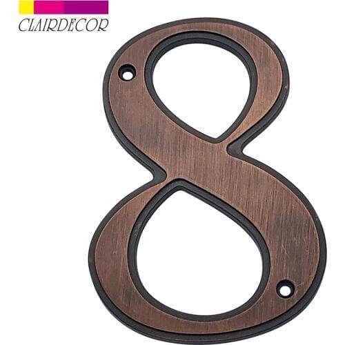 5 in 127mm Big House Number Door Address Number Zinc Alloy Screw Mounted Outdoor Address Sign #0-9 Aged bronze Color