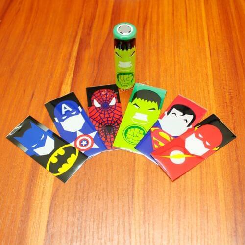 50pcs/lot 18650 Battery Skin Heat-shrinkable Casing Film Insulated Pvc Personality Cartoon Outer