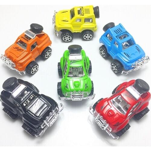 6PCS Childrens Toy Car Plastic Small Off-Road Car Three Six-Color Mini Cartoon Car Toy Car Cake Decoration Childrens Gift