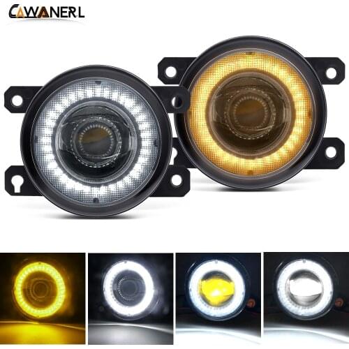 Car Fog Light Assembly LED Lens Angel Eye DRL H11 12V For Ford Focus Fusion Fiesta C-Max Edge EcoSport Ranger Ka Transit Tourneo