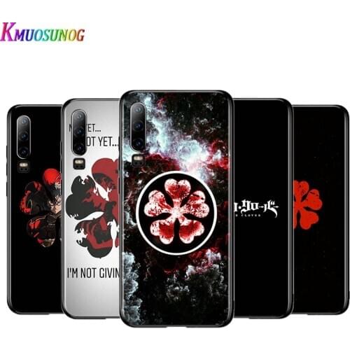 Anime Black Clover Logo Black Cover For Huawei P40 P30 P20 P10 P9 P8 Lite E 5G 2017 2019 Pro Plus Phone Case